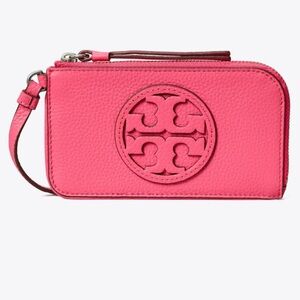 Tory Burch Pink Clutch Pebbled Leather Wristlet